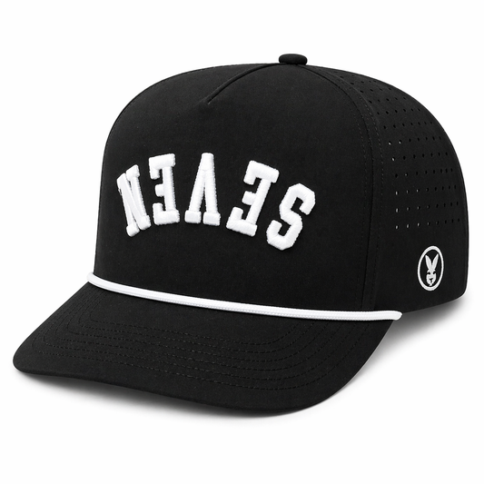 Seven Bunny - Black Varsity Performance Cap (Inverted)